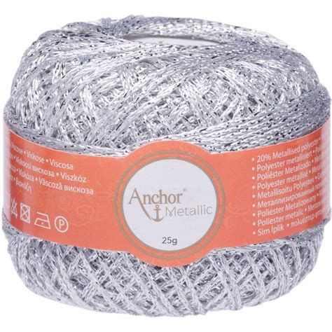 metallic silver yarn knit fabric|anchor artiste metallic yarn.